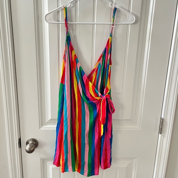 Show Me Your MuMu Rainbow Say Jay Wrap Dress Sz M - Picture 5 of 8